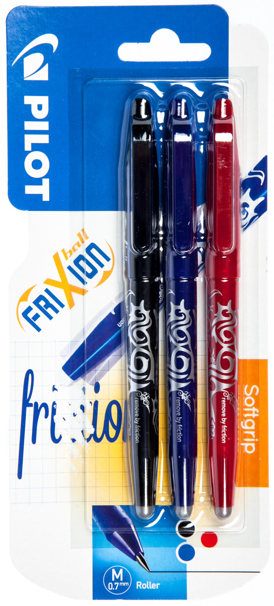 PILOT Frixion Ball Pero 0,7 mm modré/černé/červené 3 ks