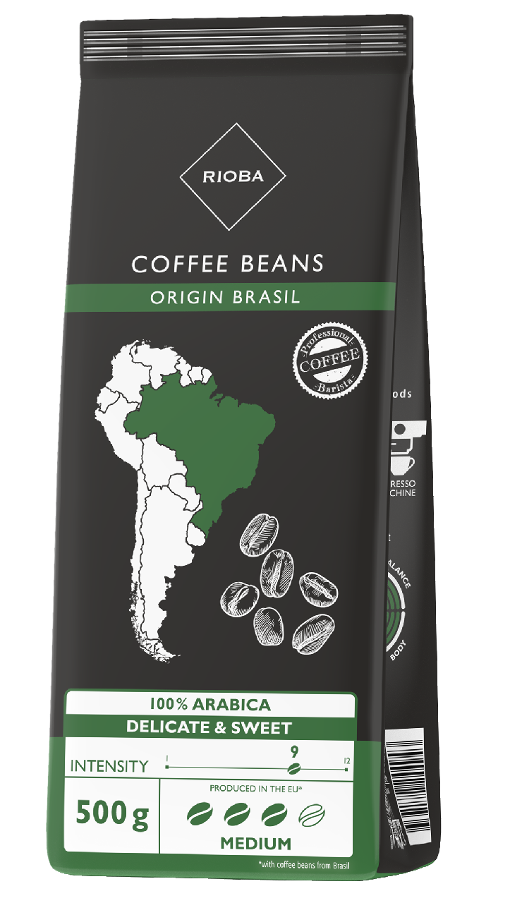 RIOBA Brazil 100% Arabica káva zrno 500 g 