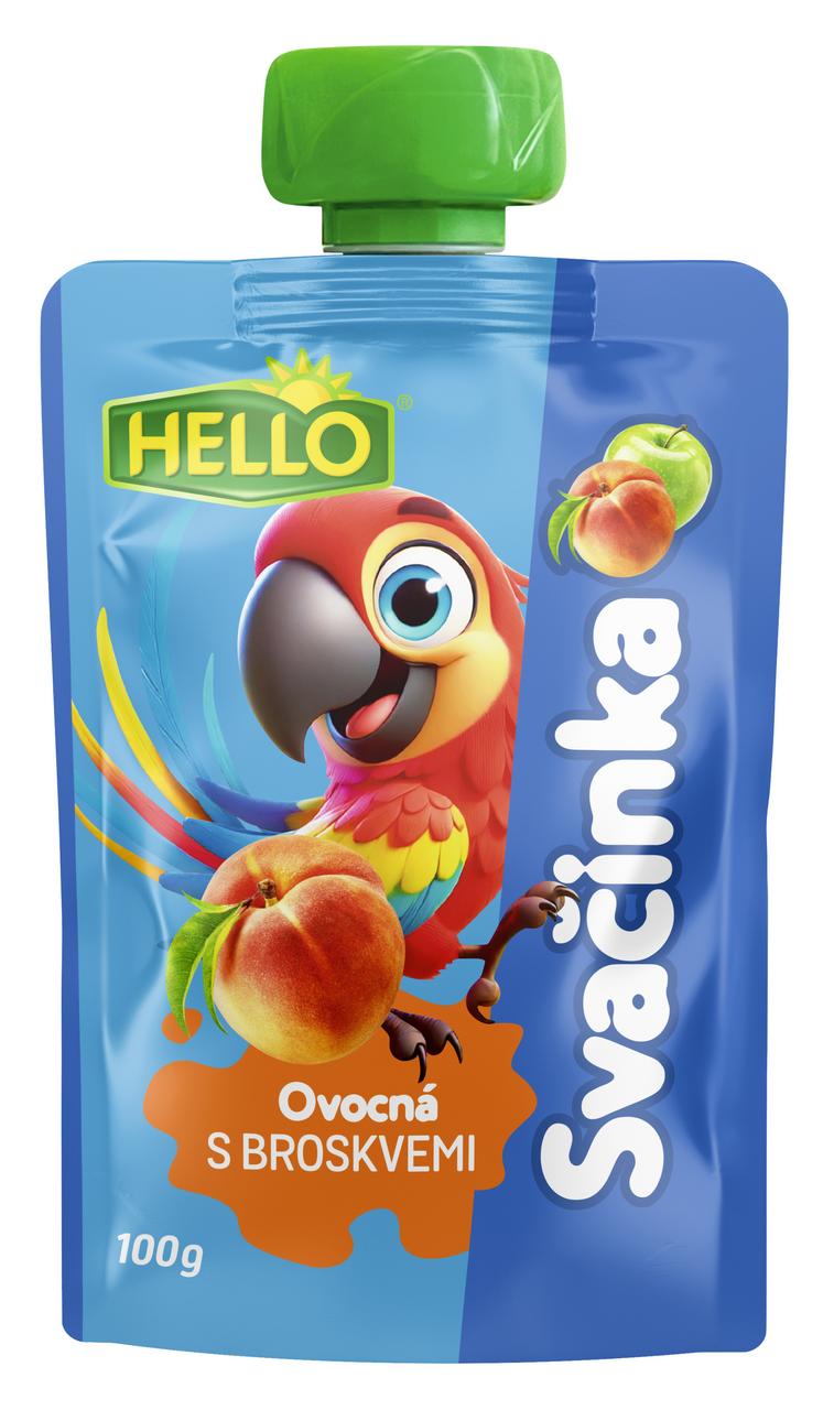 HELLO Ovocná kapsa broskev 12 x 100 g
