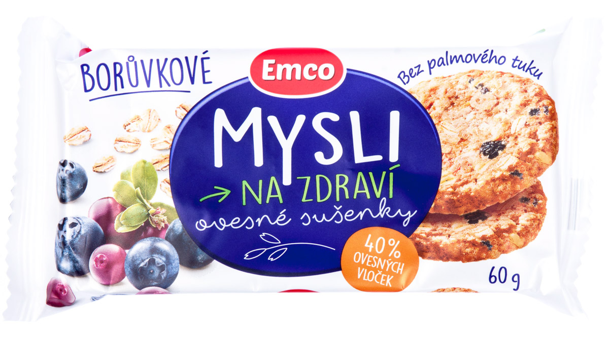 Emco Ovesné sušenky borůvkové 24 x 60 g