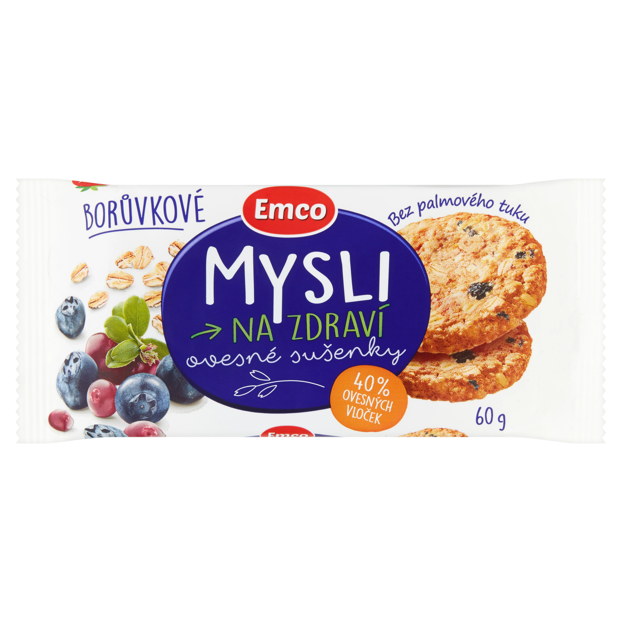 Emco Ovesné sušenky borůvkové 24 x 60 g