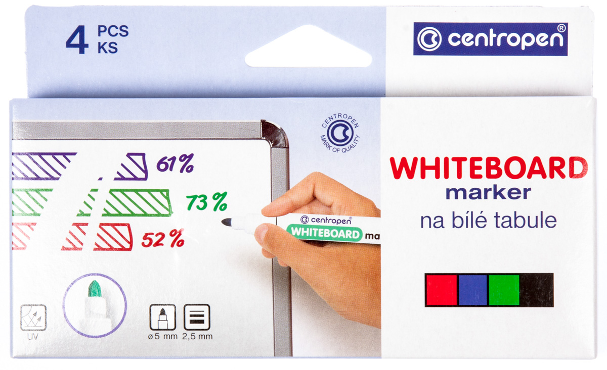 centropen Značkovač na tabule 8559 kulatý sada 4 ks