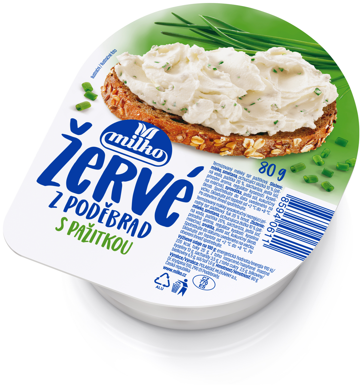 milko Žervé s pažitkou chlaz. 2 x 80 g