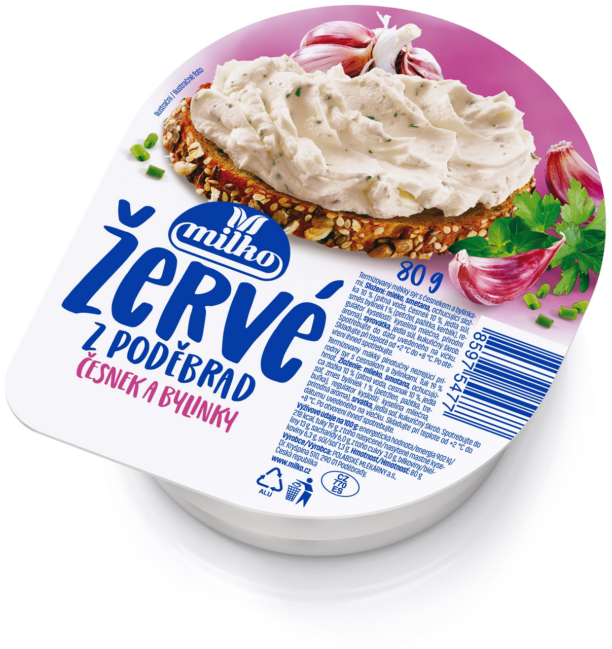 milko Žervé česnek/ bylinky chlaz. 2 x 80 g