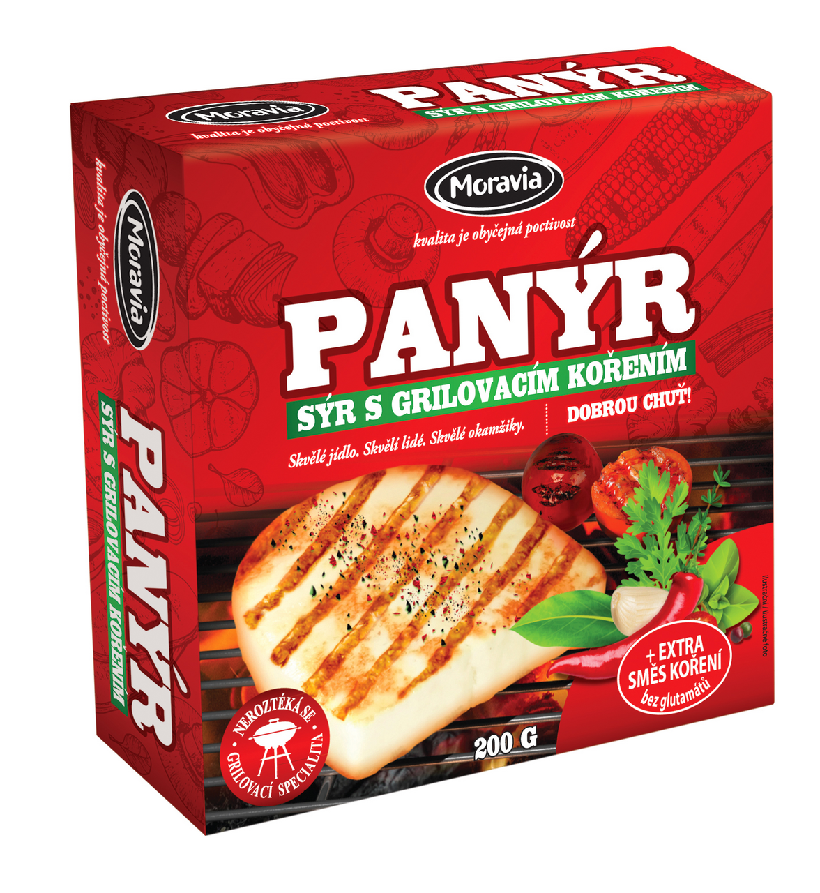Moravia Panýr sýr na grilování s grilovacím kořením chlaz. 200 g