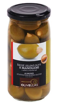 OLIVELLAS Olivy zelené s mandlí 380 g