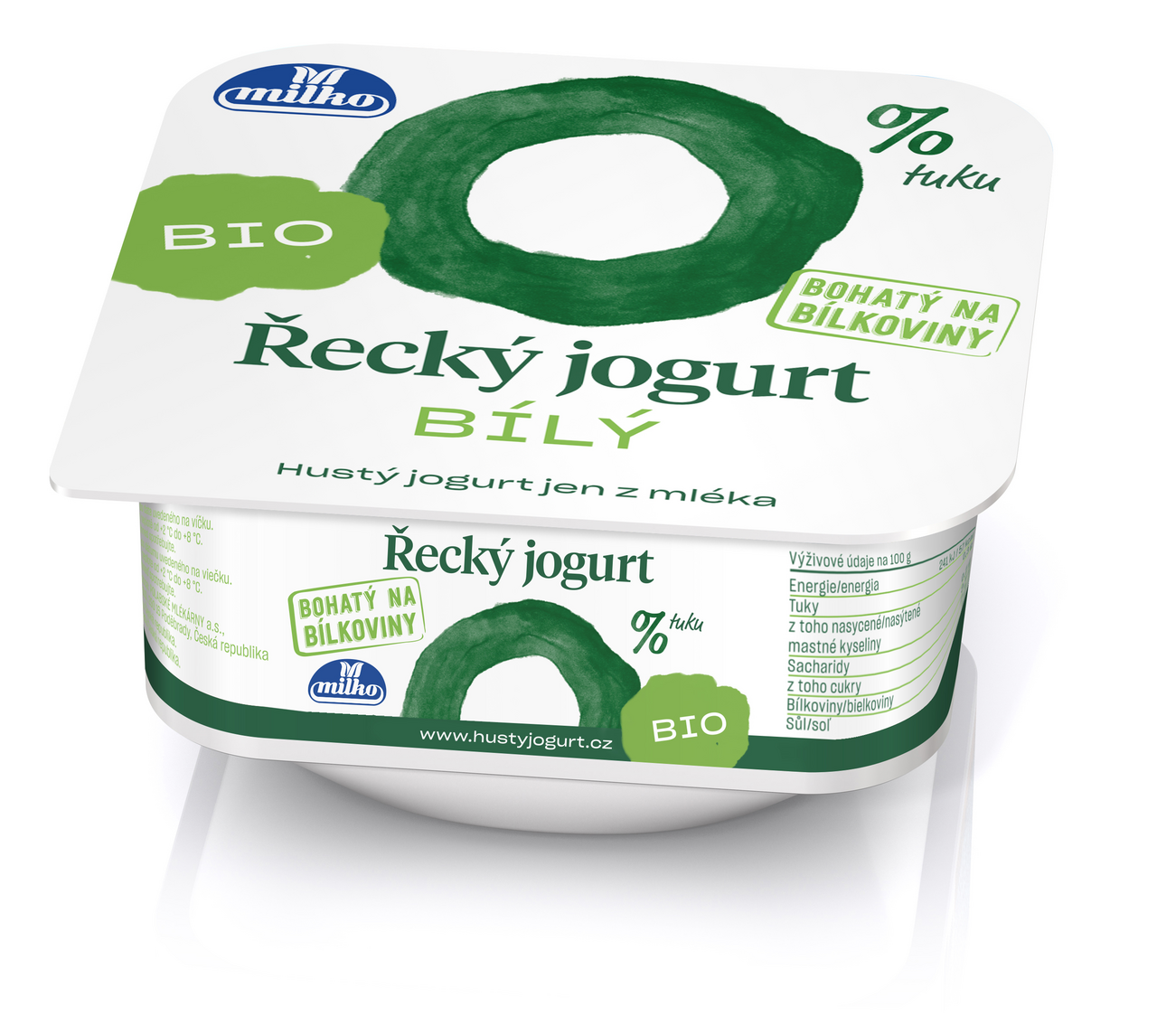 milko Jogurt řecký bílý 0% tuku BIO chlaz. 130 g