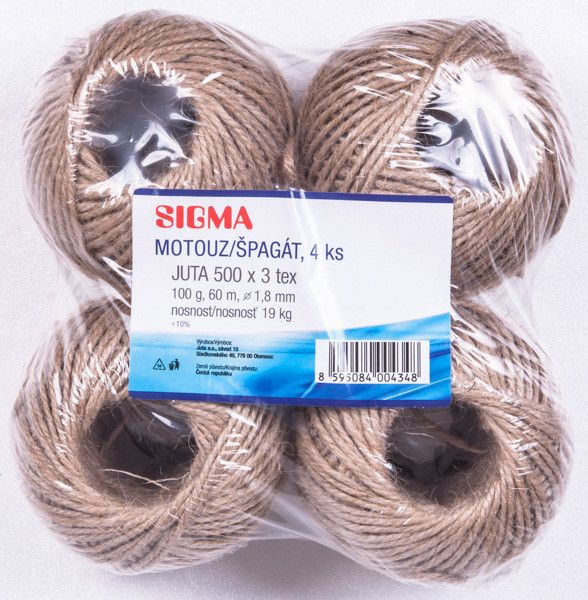 SIGMA Motouz jutový 100 g 4 ks