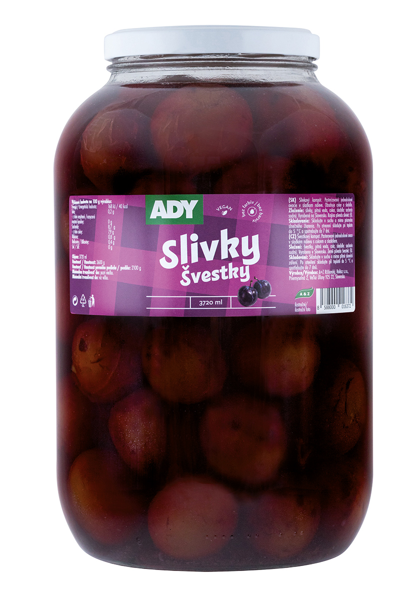 ADY Švestky celé s peckou 3,6 kg