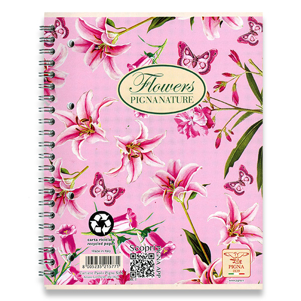 PIGNA Flowers Blok kroužkový A5 60 listů linkovaný 1 ks