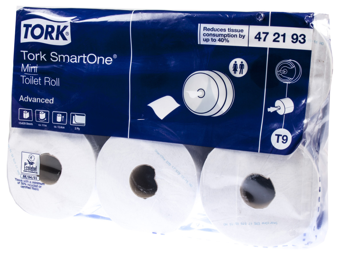 TORK SmartOne toaletní papír 2-vrstvý 6 ksToaletní papír Smartone Mini 620útr. 2-vrstvý 111,6 m 12 ks