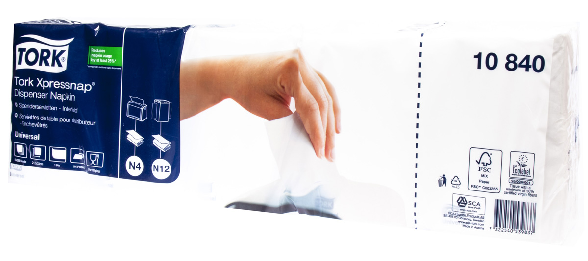 TORK Snack Ubrousky do zásobníku 21,6 x 33 cm 1vrstvé 5 x 225 ks