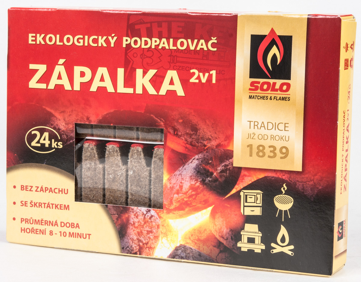 SOLO MATCHES Podpalovač Zápalka Solo 2v1 1 ks