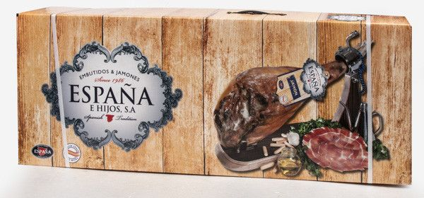 ESPANA Jamon Serrano s kostí chlaz. cca 6,5 kg + stojánek + nůž
