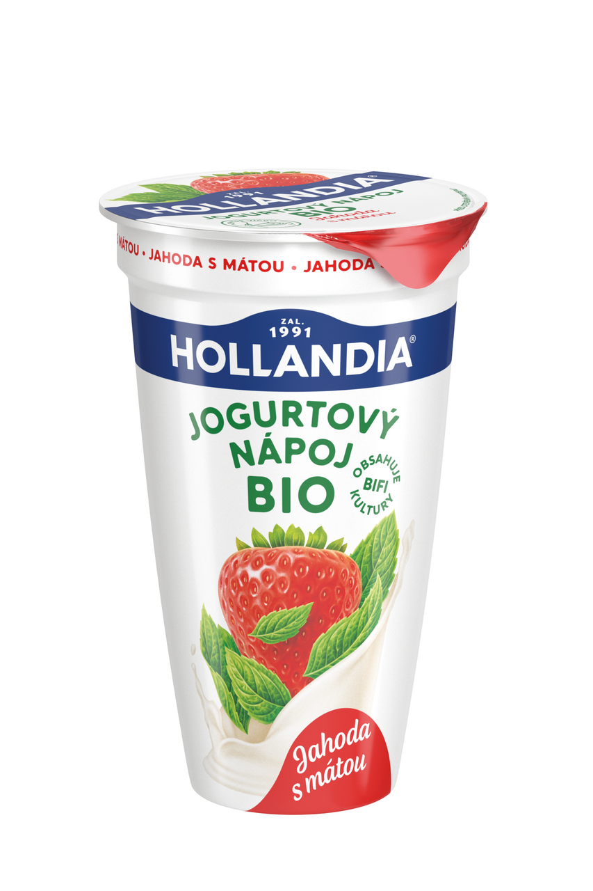 HOLLANDIA Bifi drink jahoda s mátou BIO chlaz. 230 g