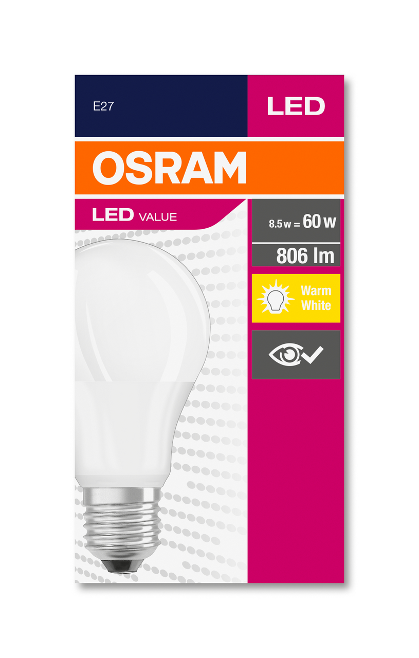 OSRAM LED Žárovka 9 W E27 Value teplá bílá 1 ks