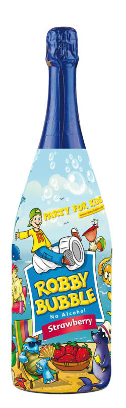 ROBBY BUBBLE Jahoda Nápoj dětský šumivý 1,5 l