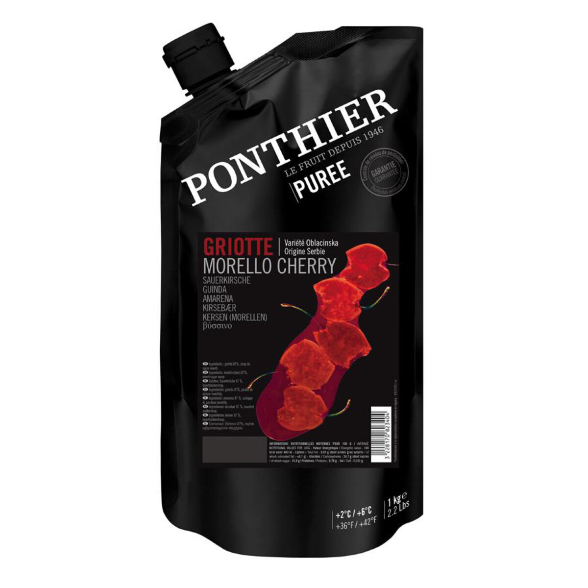 PONTHIER Pyré ovocné třešeň Morello chlaz. 1 kg