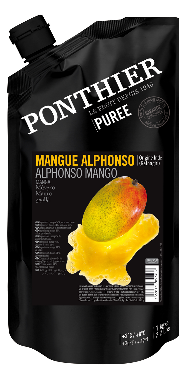 PONTHIER Pyré ovocné mango Alphonso chlaz. 1 kg