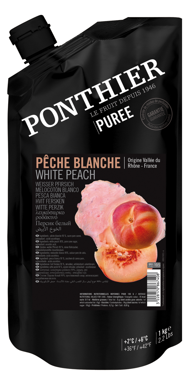 PONTHIER Pyré ovocné bílá broskev chlaz. 1 kg