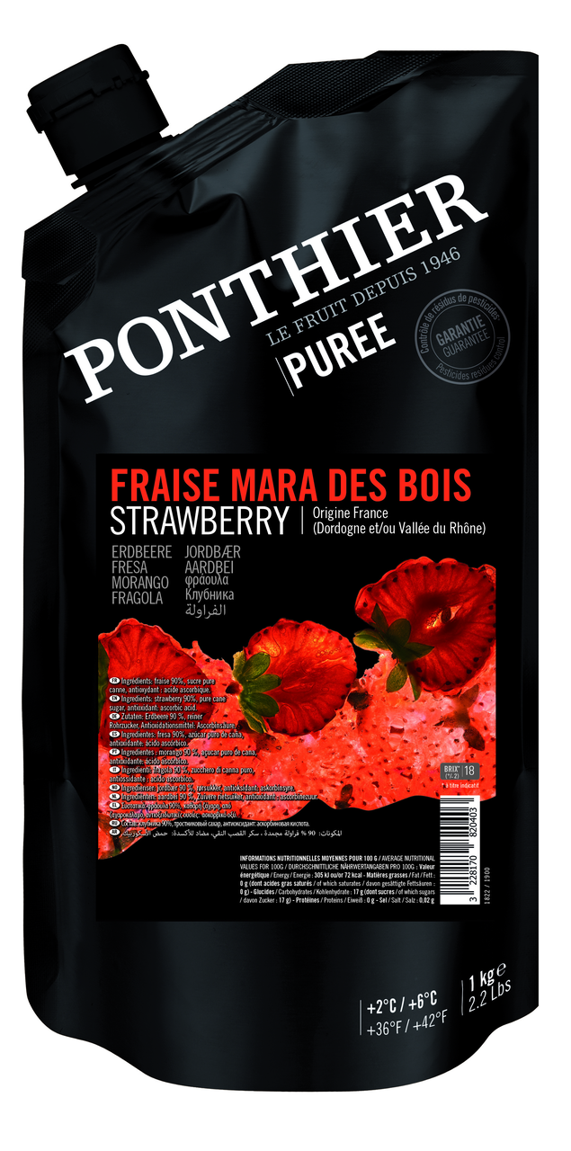 PONTHIER Pyré ovocné jahoda Mara chlaz. 1 kg