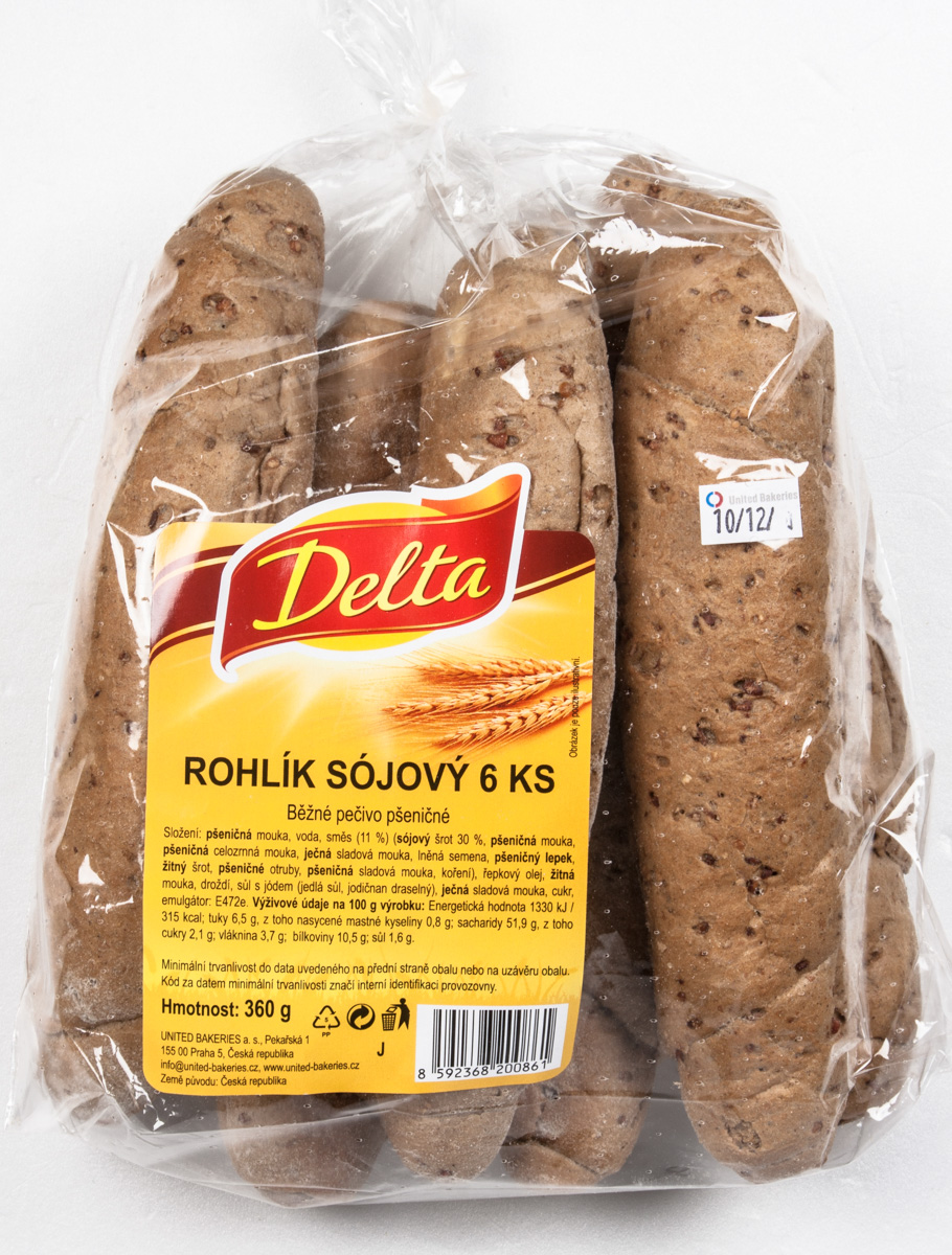 Delta Rohlík sojový 6 x 60 g