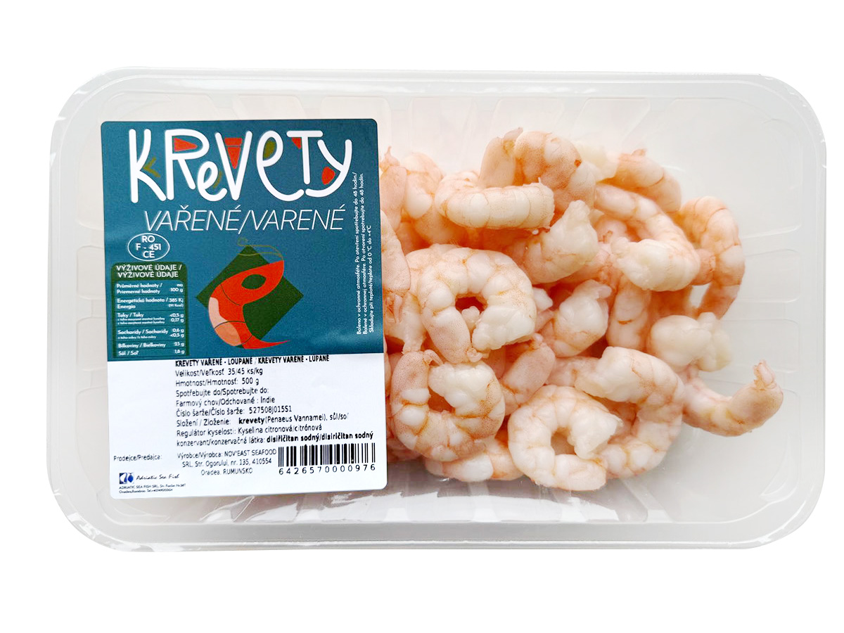 Krevety vařené loupané 35/45 chlaz. 500 g