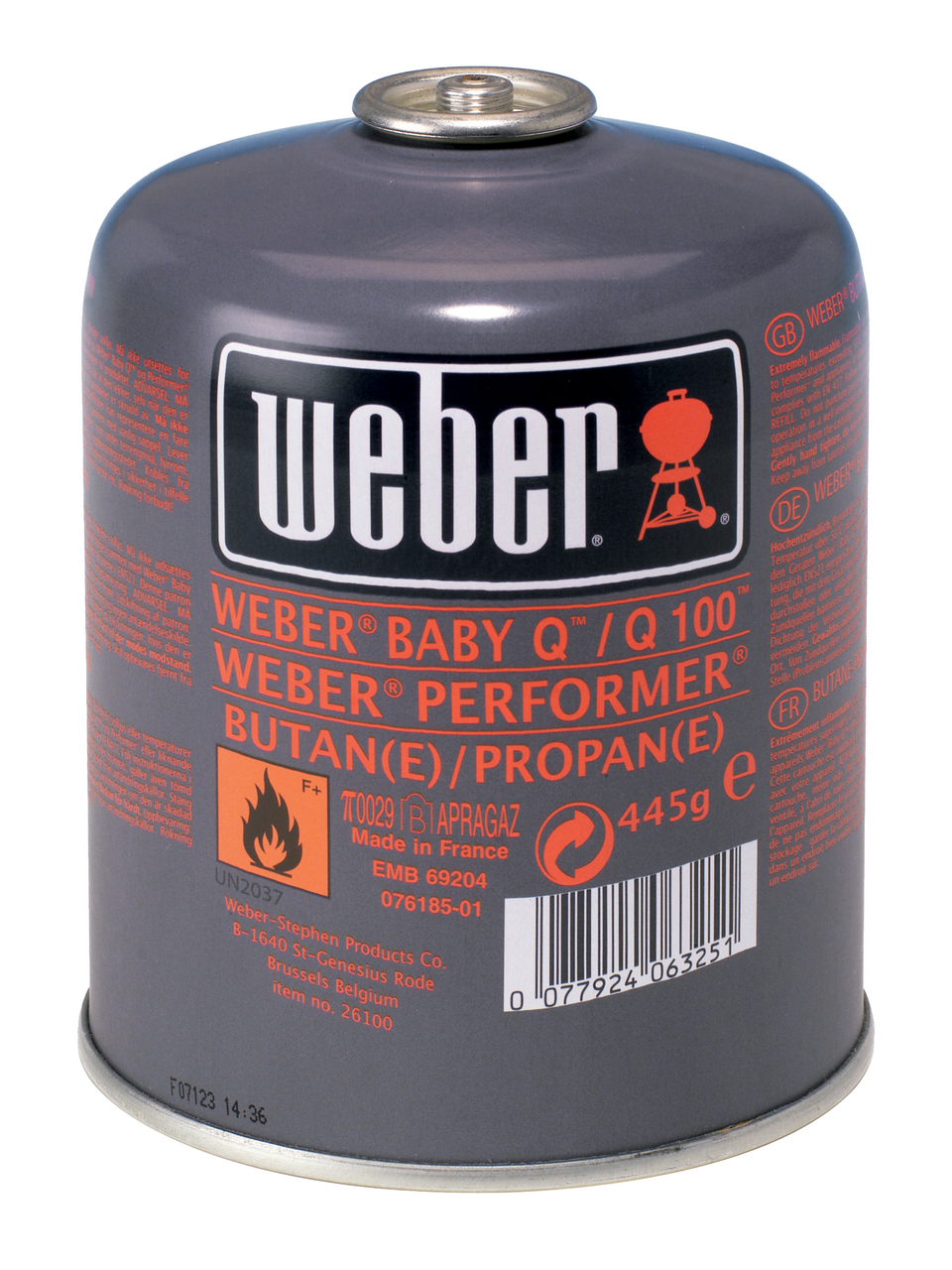 weber Q Kartuše na plynové grily 445 g 1 ks
