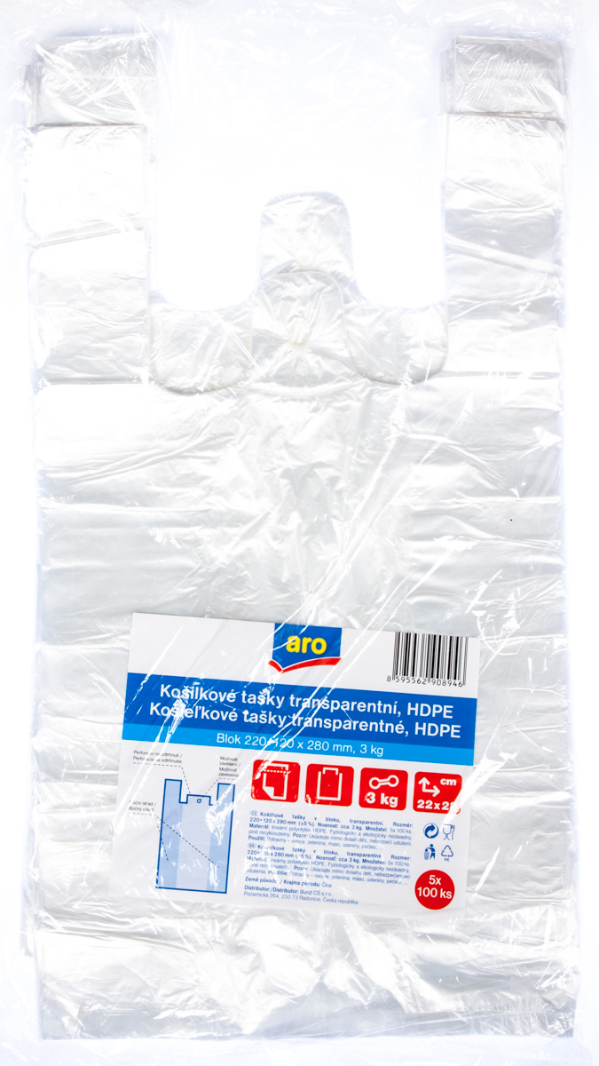 aro Taška košilková 100 ks/3 kg blok transparentní 5 ks
