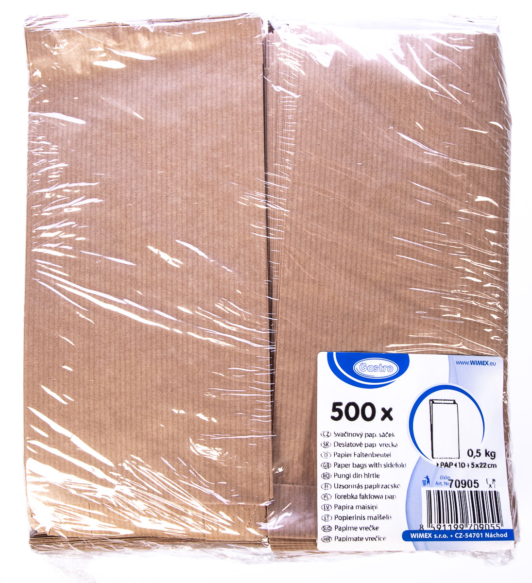 Svačinové sáčky papírové hnědé 0,5 kg 500 ks