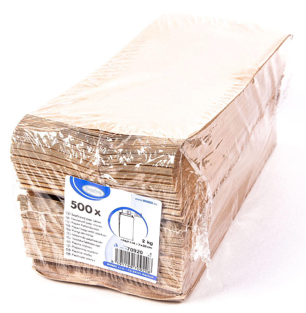 Svačinové sáčky papírové hnědé 2 kg 500 ks