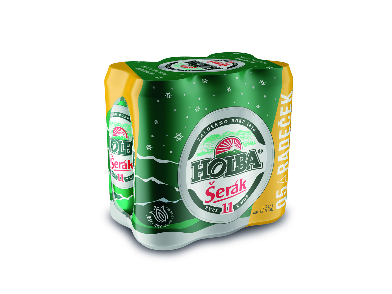 HOLBA Šerák pivo 6 x 500 ml plech