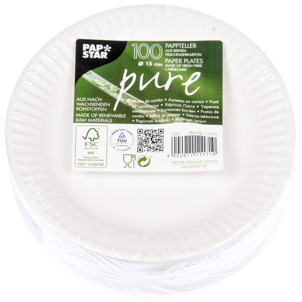 PAP STAR Tácek Pure 15 cm papírový 100 ks