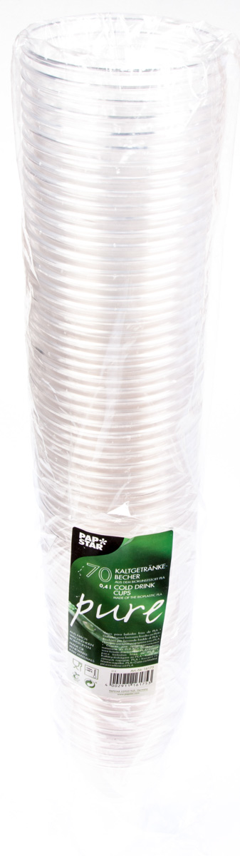 PAP STAR Kelímek na studený nápoj Pure 400 ml plast 70 ks