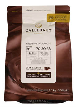 CALLEBAUT Čokoláda hořká 70% 2,5 kg
