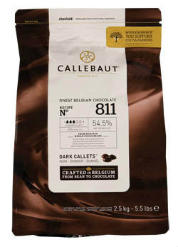 CALLEBAUT Čokoláda hořká 54,5% 2,5 kg