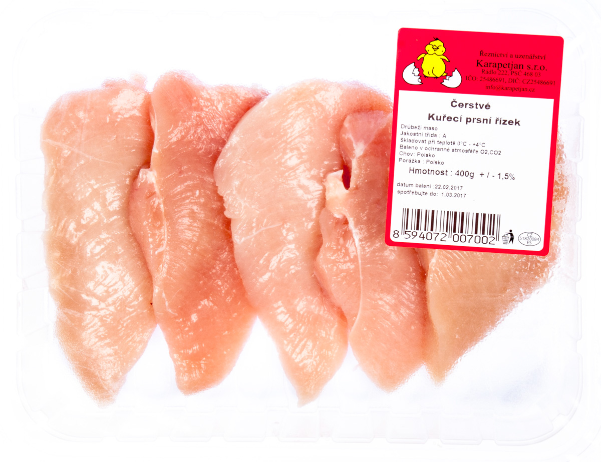 Kuřecí prsa plátky chlaz. 400 g 