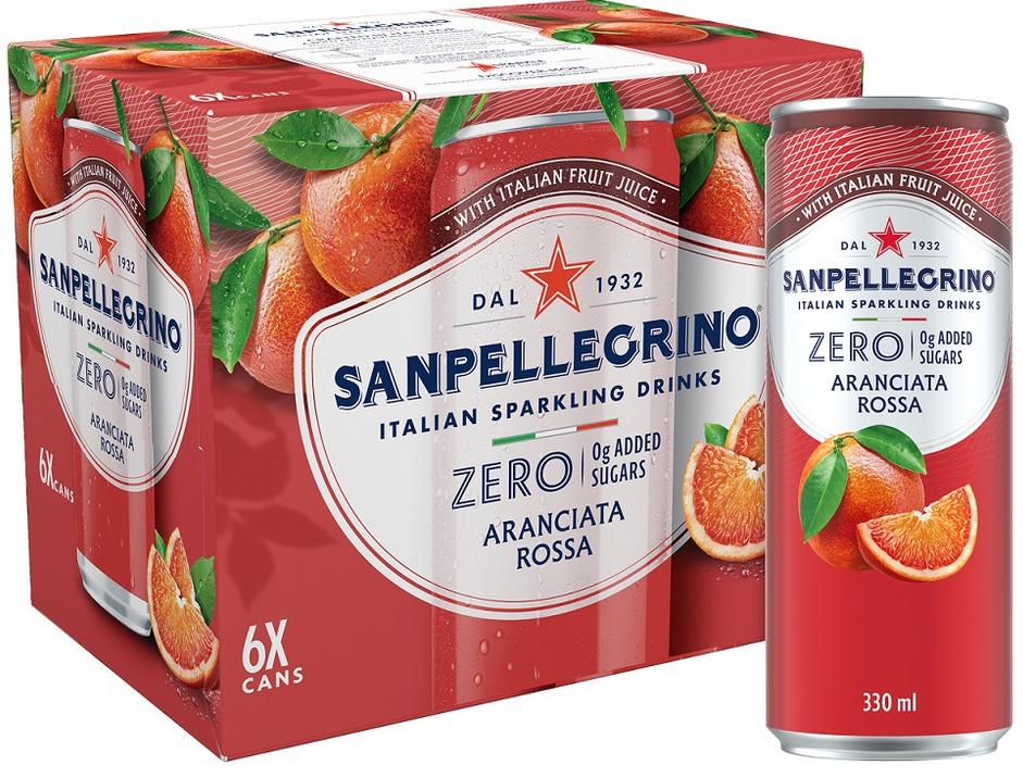 SAN PELLEGRINO Zero Aranciata Rossa 6 x 330 ml