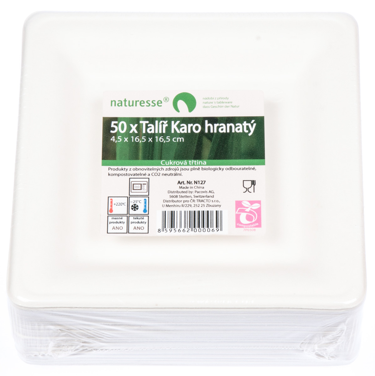 naturesse Talíř Karo 160 x 160 x 15 mm 50 ks