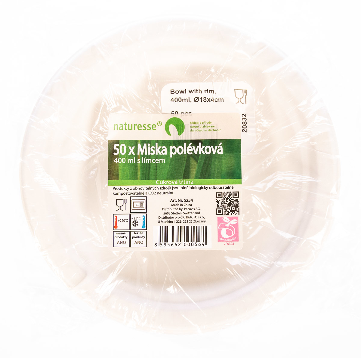 naturesse Miska na polévku s límcem - cukr. třtina 400 ml 50 ks