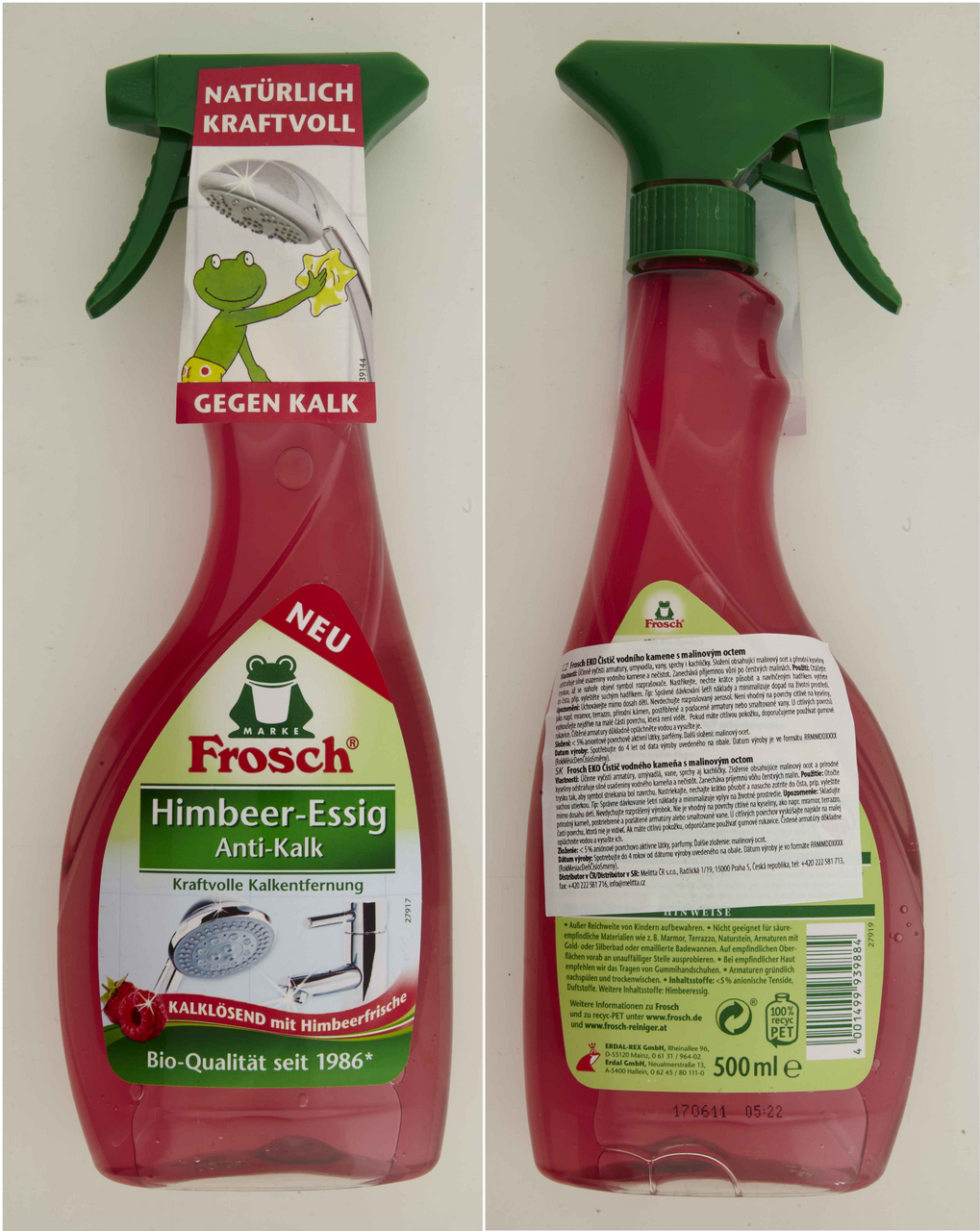 Frosch Čistič vodního kamene malina 500 ml