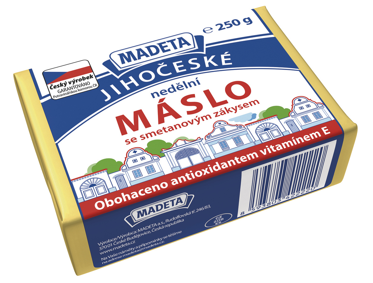 MADETA Jihočeské máslo nedělní 77 % chlaz. 250 g