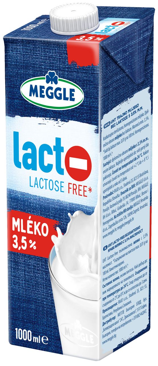 MEGGLE Mléko bezlaktózové 3,5 % 1 l