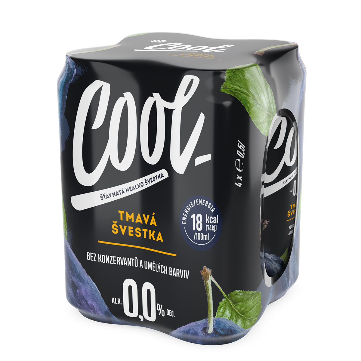 Cool Pivo nealkoholické černá švestka 4 x 500 ml