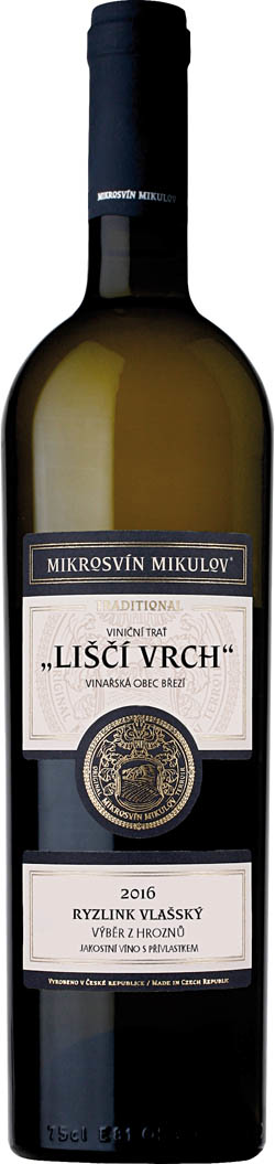 MIKROSVÍN Mikulov Ryzlink vlašský Liščí vrch 750 ml