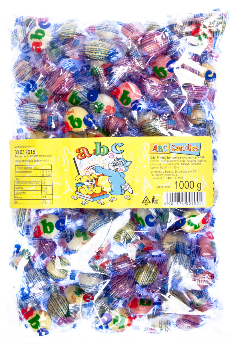 ABC Bonbóny ovocné plněné 1 kg