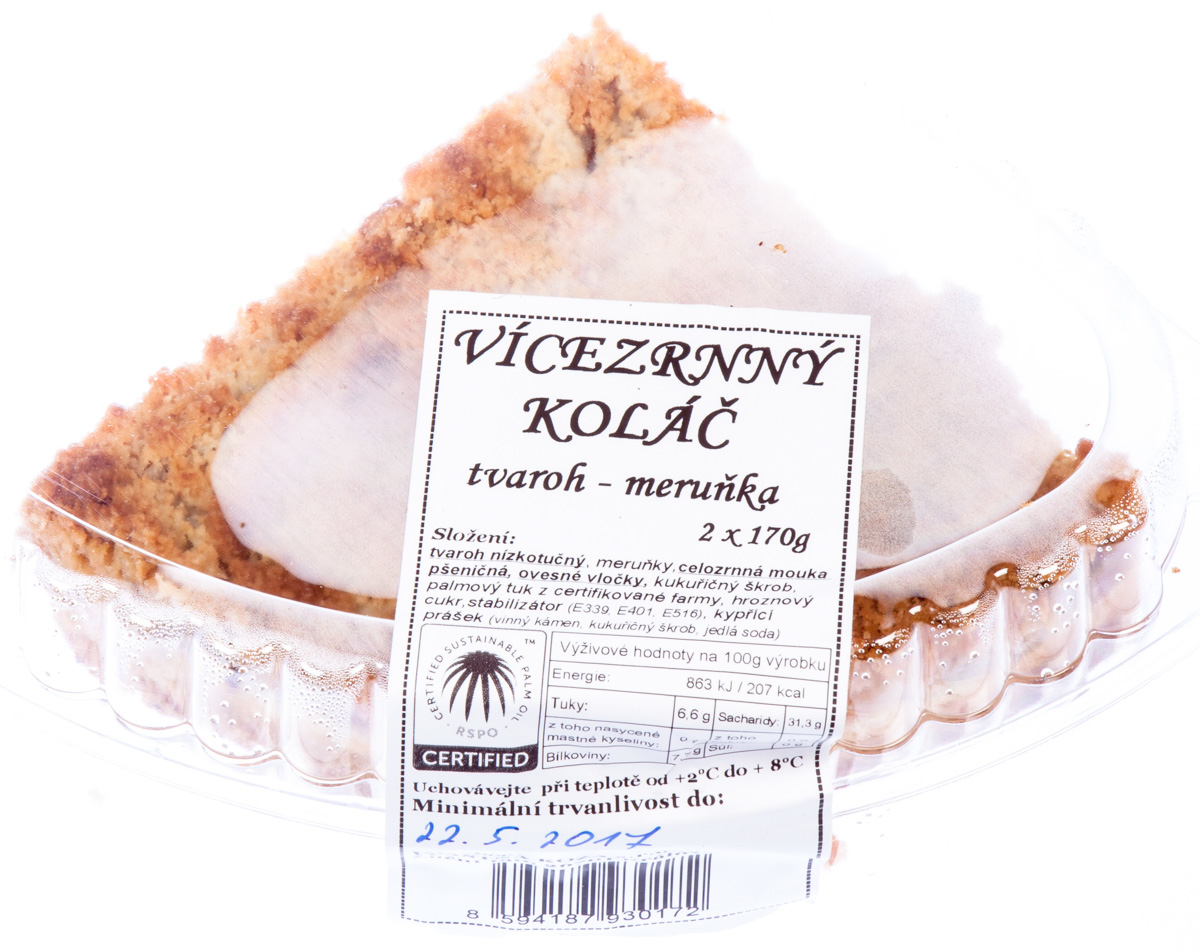 Koláč vícezrnný tvaroh-meruňka 2 x 170 g