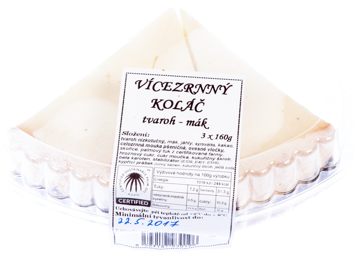 Koláč vícezrnný tvaroh-mák 3 x 160 g