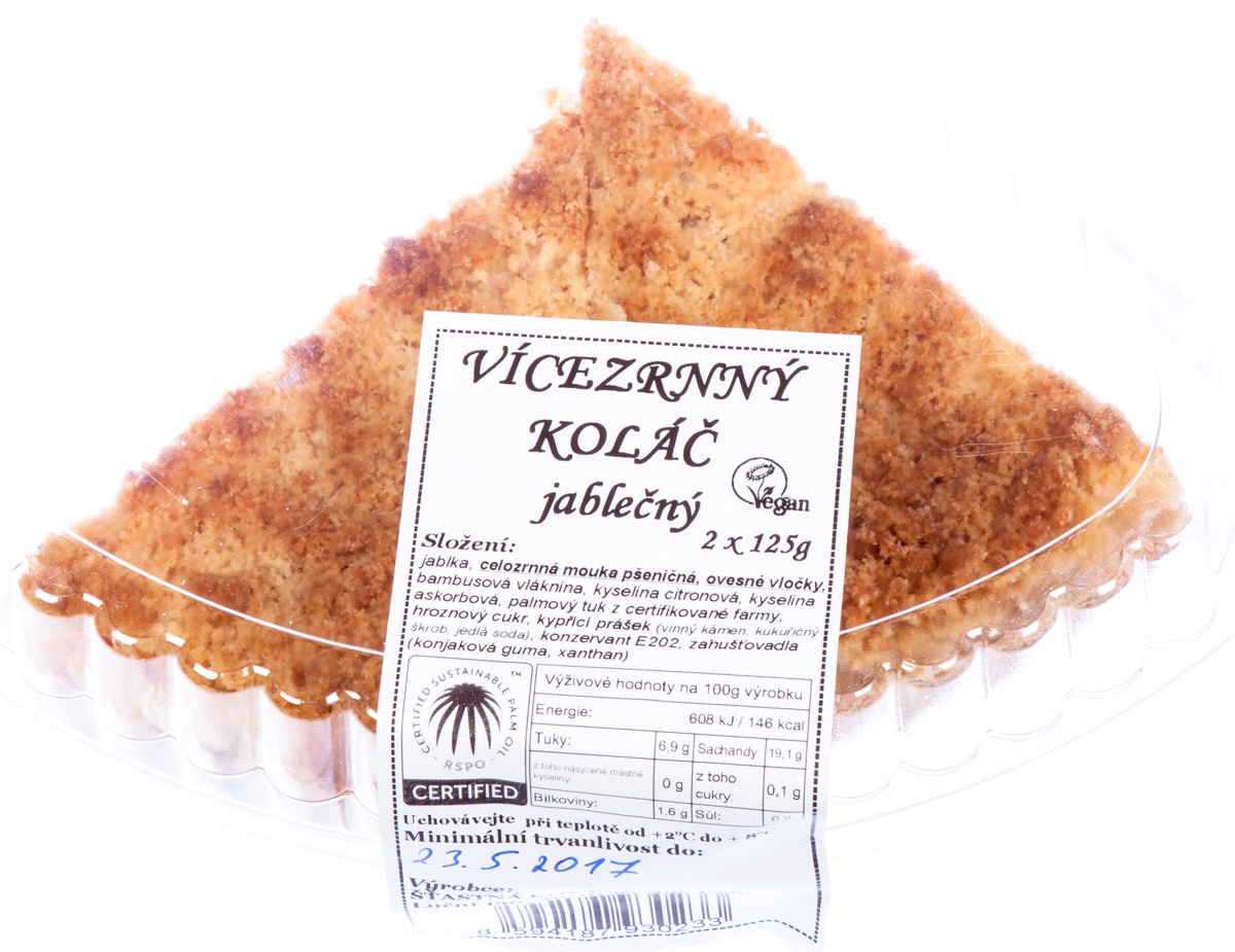 Koláč vícezrnný jablečný vegan 2 x 125 g