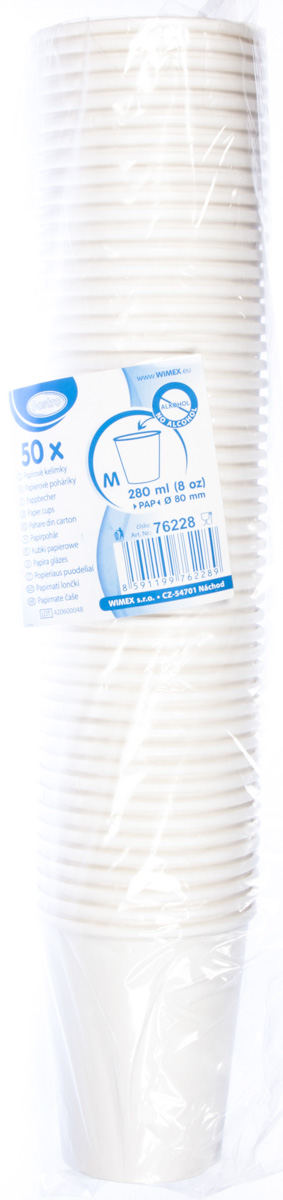 Kelímek 280 ml papírový bílý 50 ks